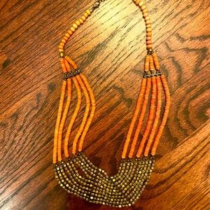 Multi Strand Bead Coral Necklace